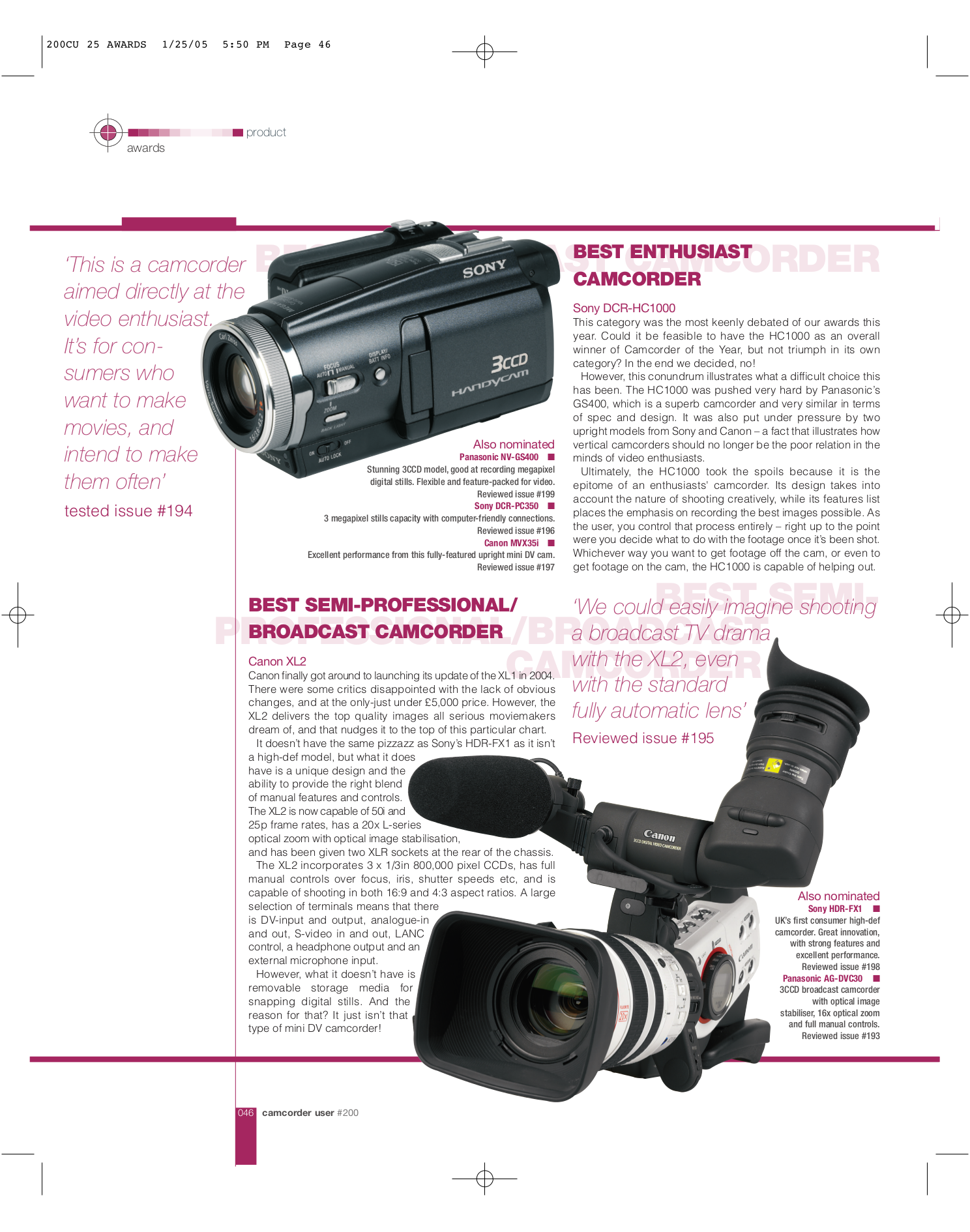 Download free pdf for Panasonic AGDVC30 Camcorders manual